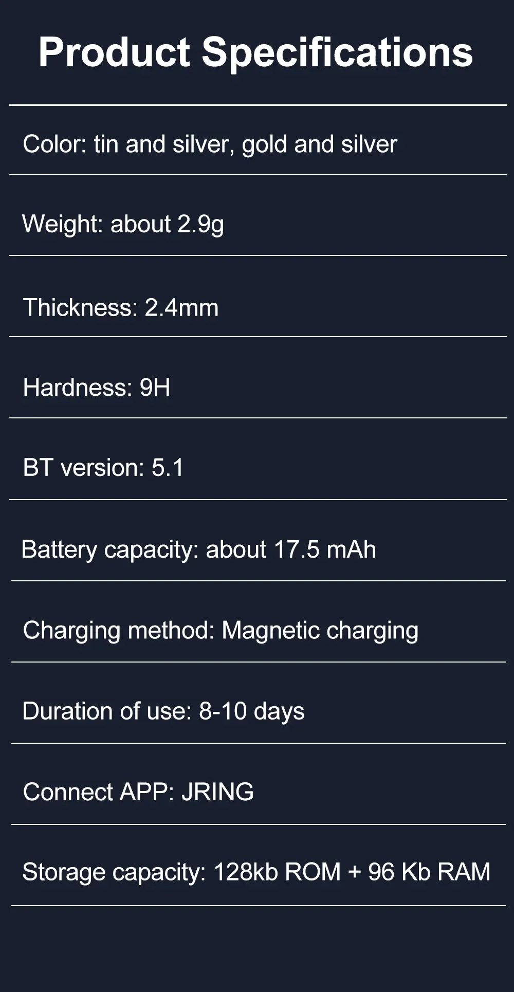 Health Tracker Smart Ring R18