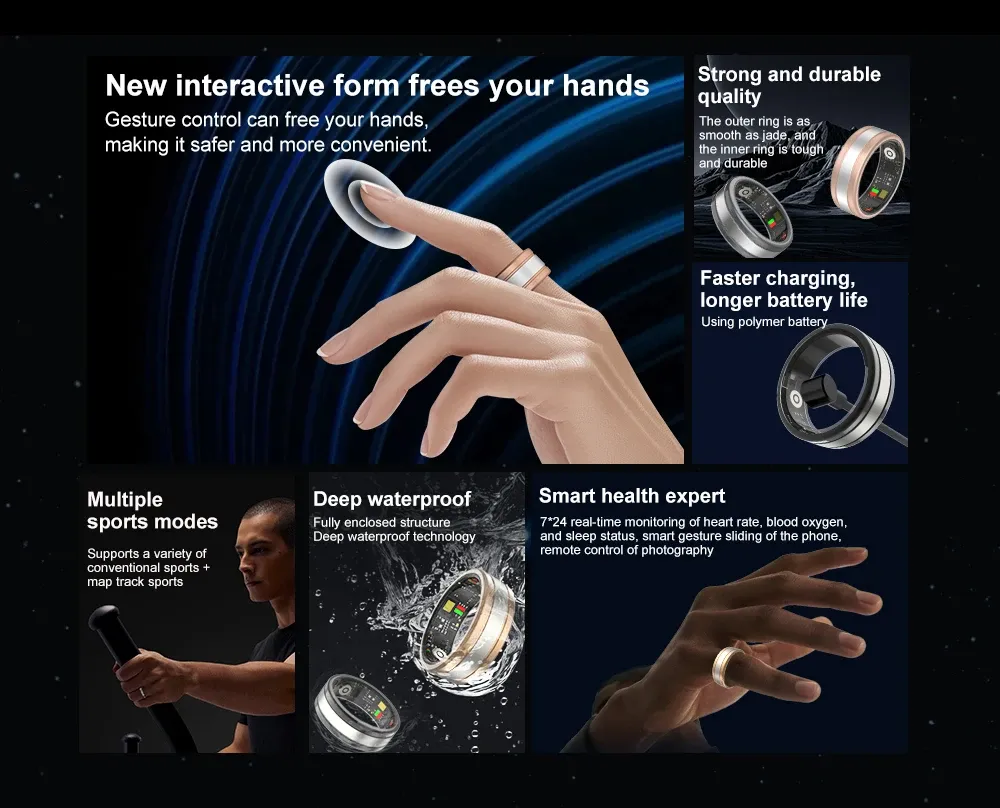 Health Tracker Smart Ring R18