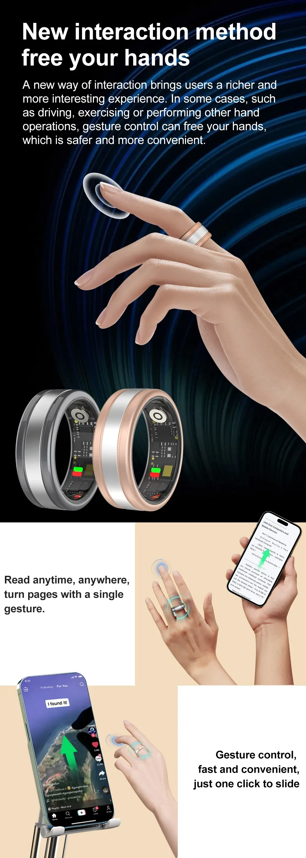Health Tracker Smart Ring R18