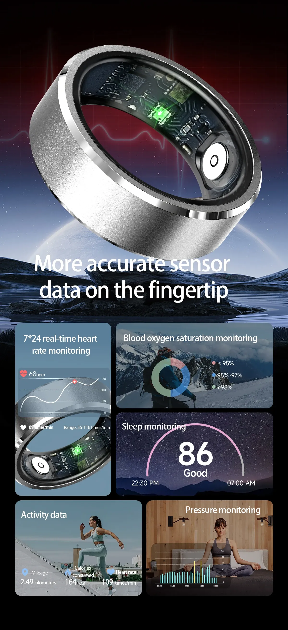 Health Tracker Smart Ring R5
