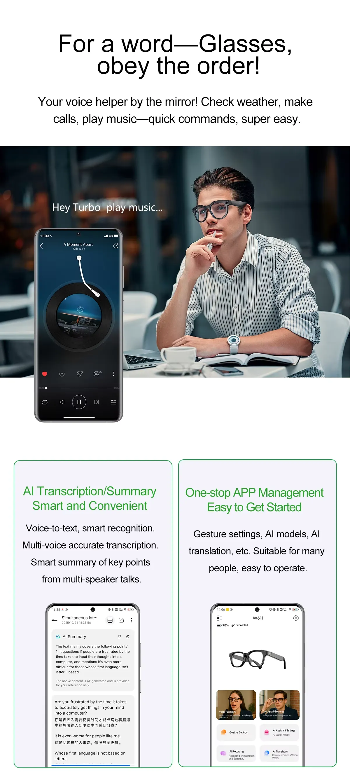 Olevs Smart Glasses SNT NEX