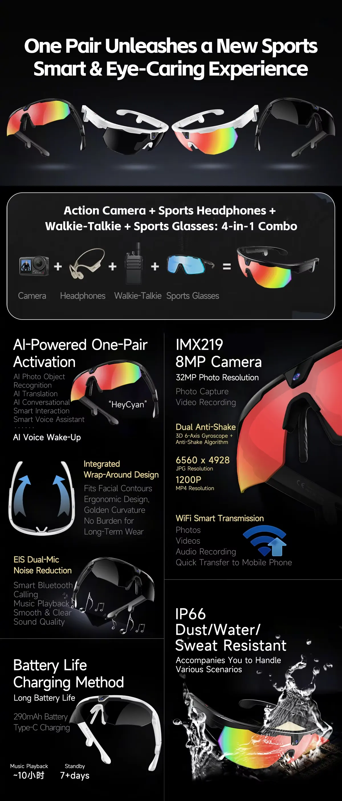 Olevs Smart Glasses SNT STRIDE
