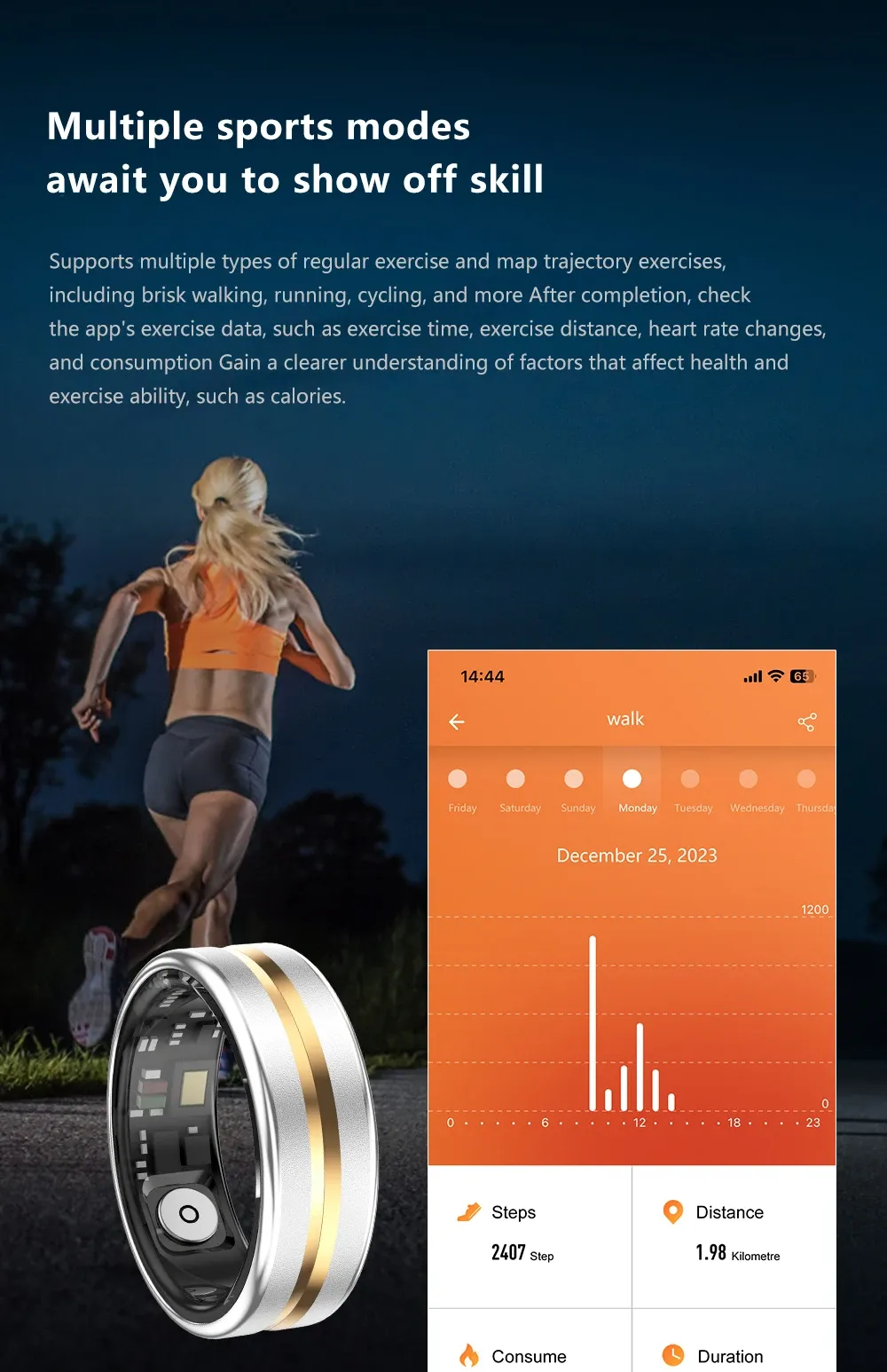Health Tracker Smart Ring SR03