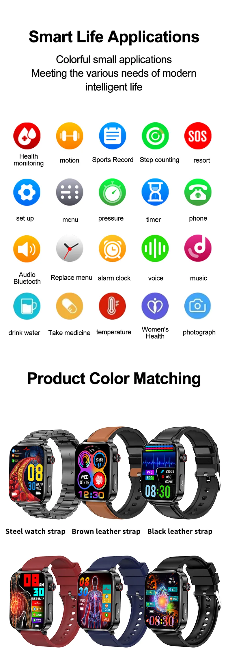 ECG Health Smartwatch TK15