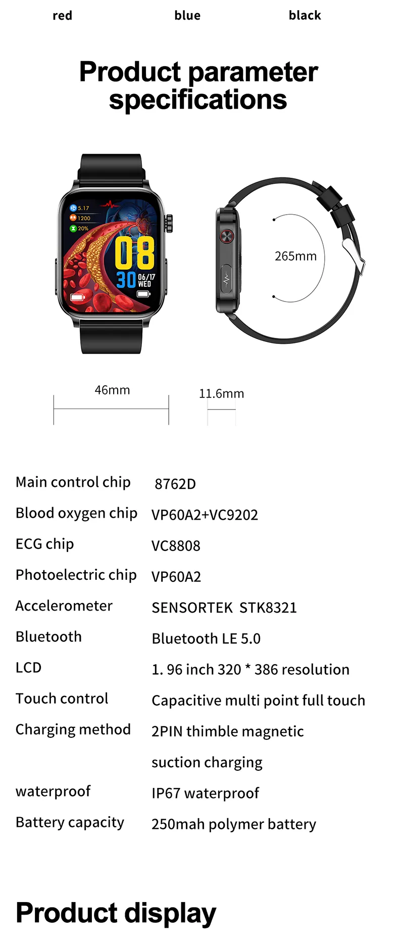 ECG Health Smartwatch TK15