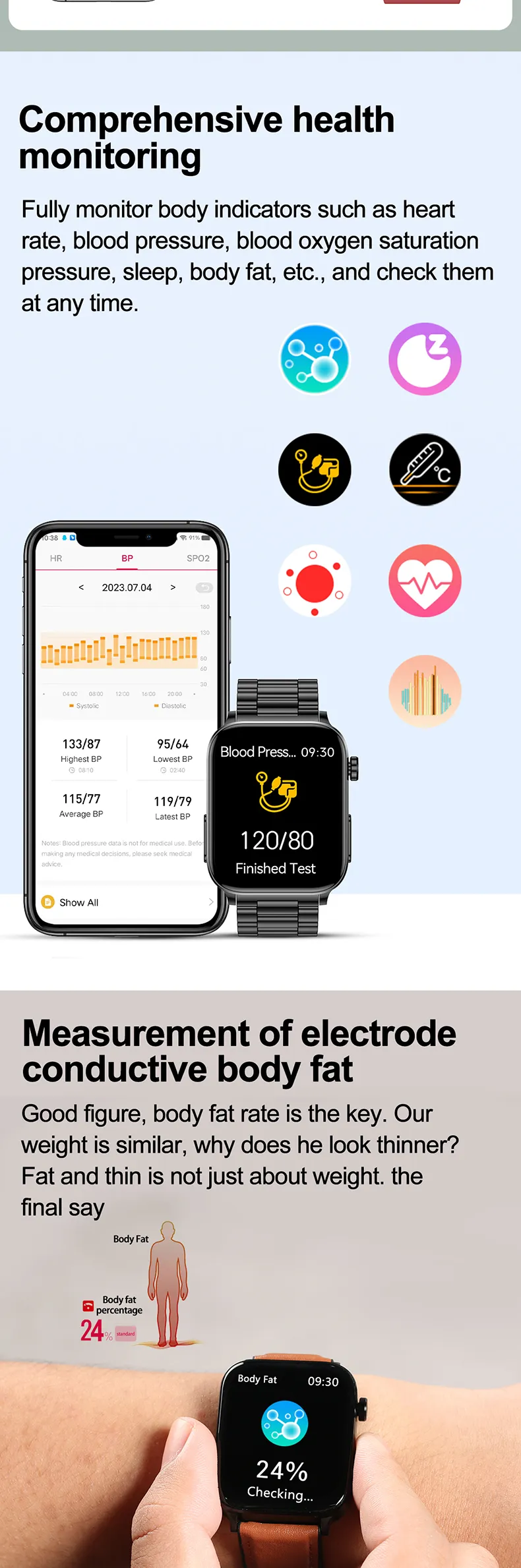 ECG Health Smartwatch TK15