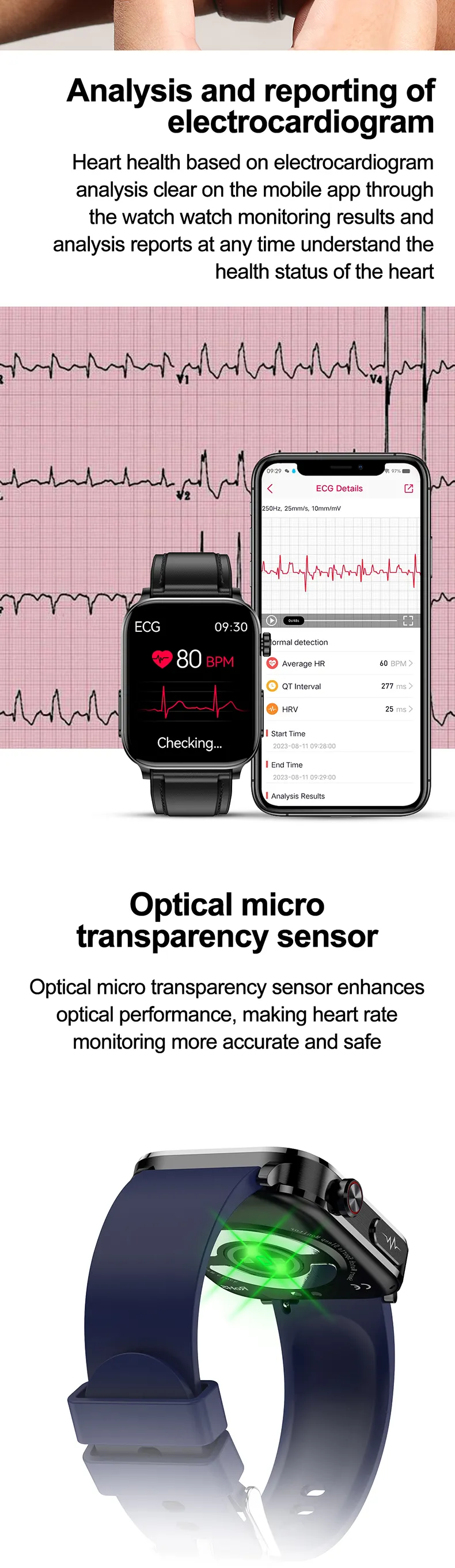 ECG Health Smartwatch TK15