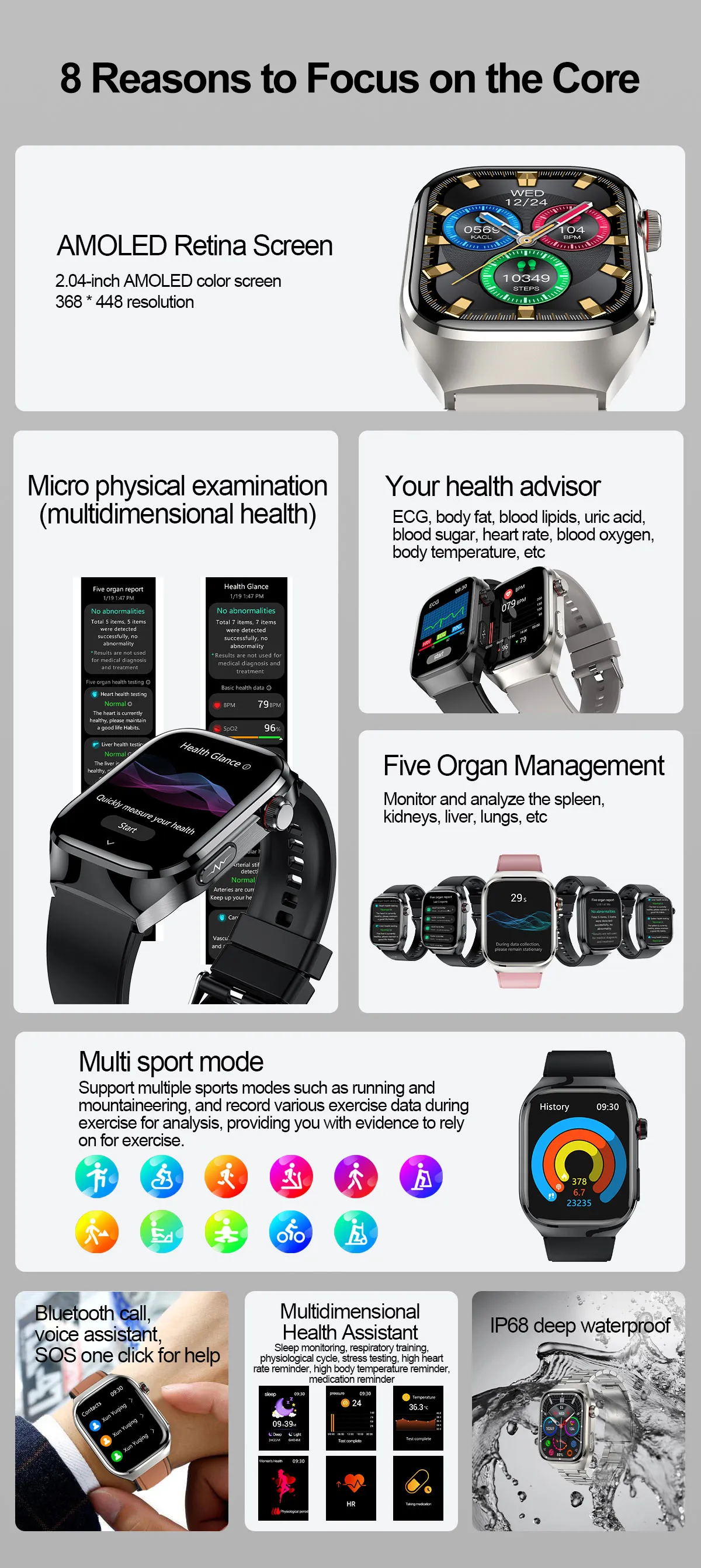 ECG Health Smartwatch TK16