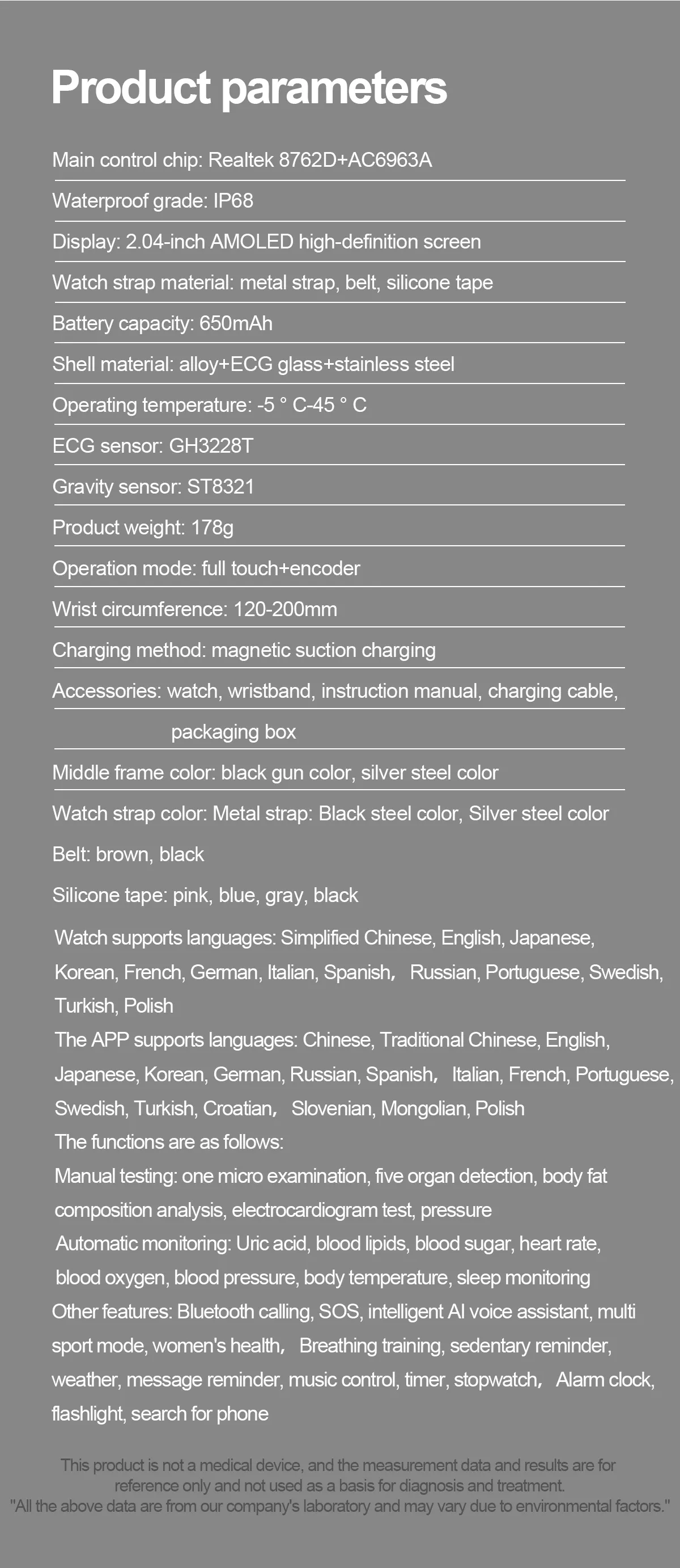 ECG Health Smartwatch TK16