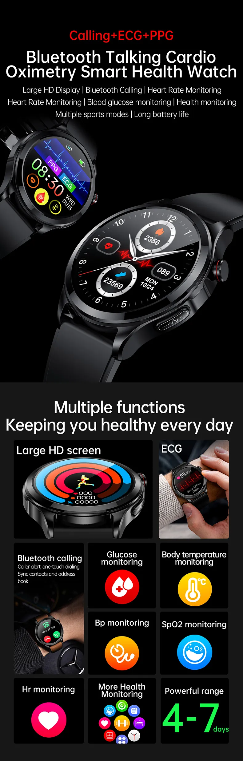 ECG Health Smartwatch TK22