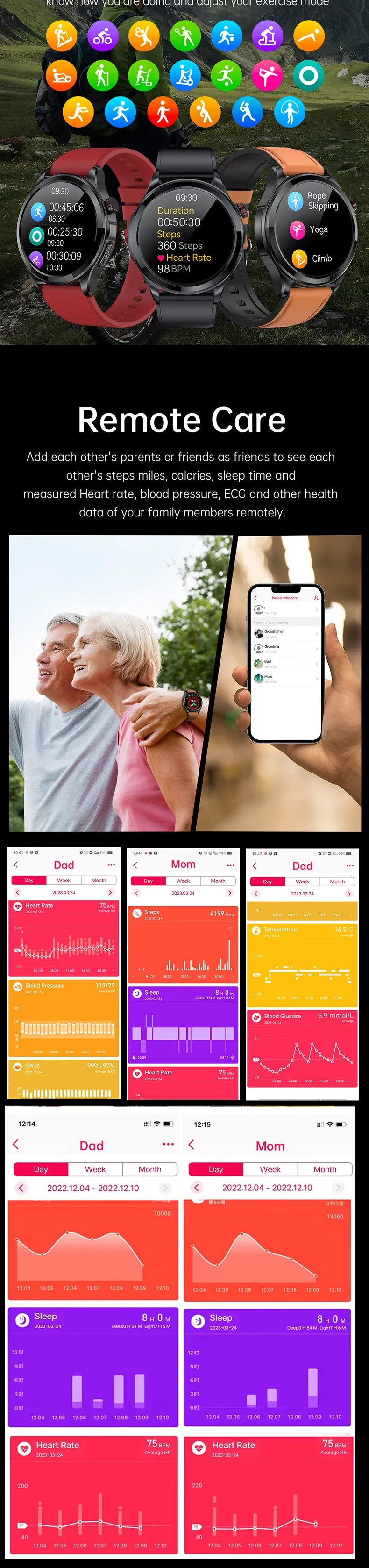 ECG Health Smartwatch TK22
