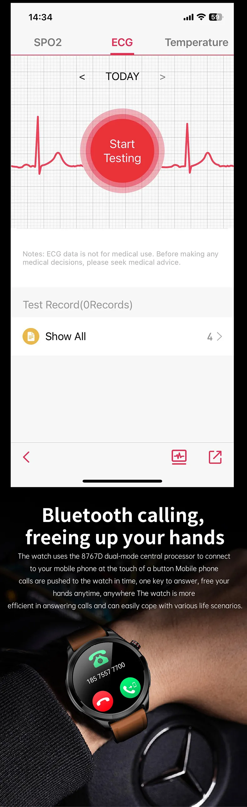 ECG Health Smartwatch TK22