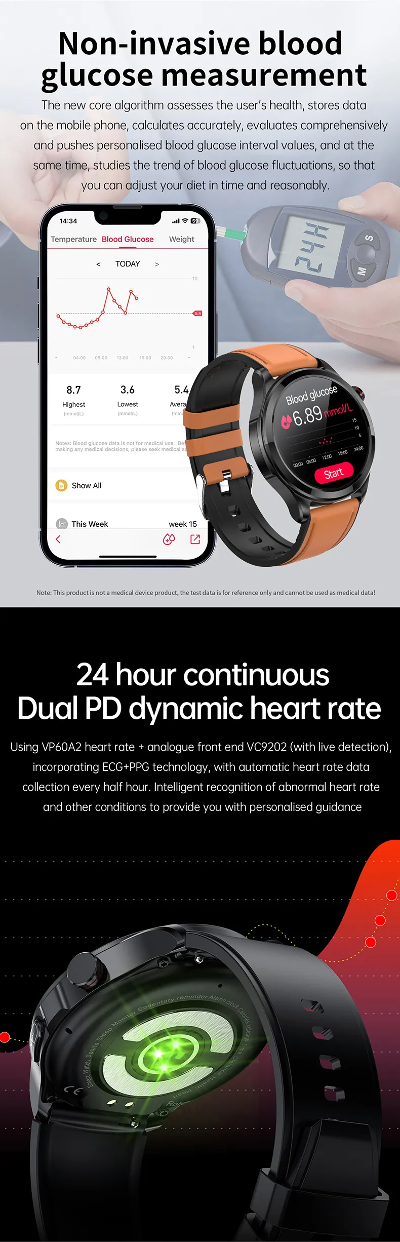 ECG Health Smartwatch TK22