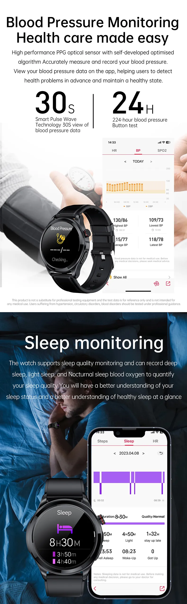 ECG Health Smartwatch TK22