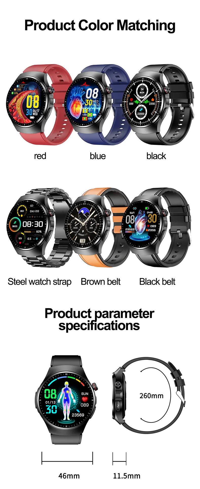 ECG Health Smartwatch TK25
