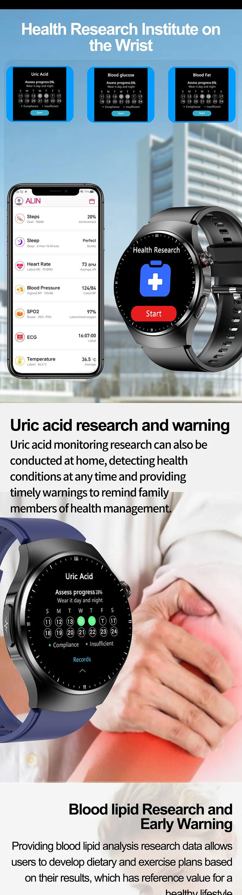 ECG Health Smartwatch TK25