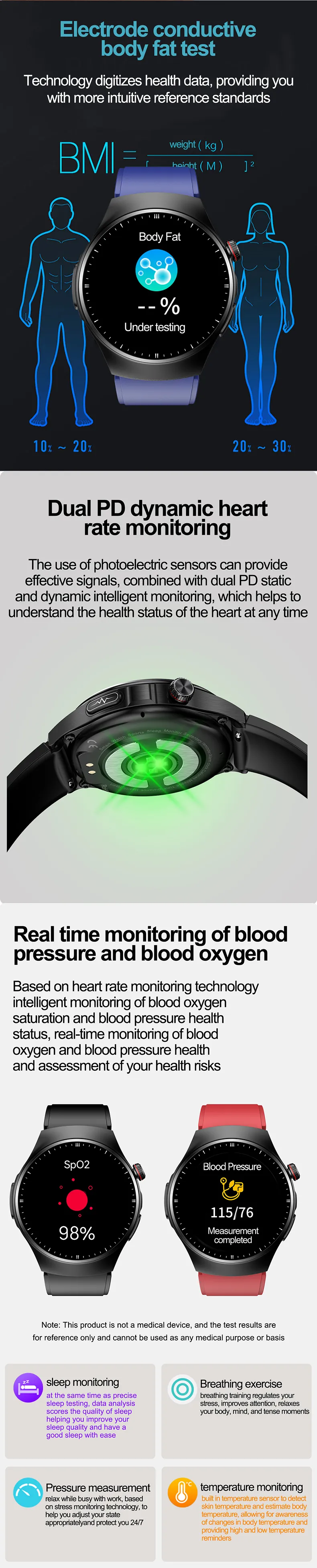 ECG Health Smartwatch TK25