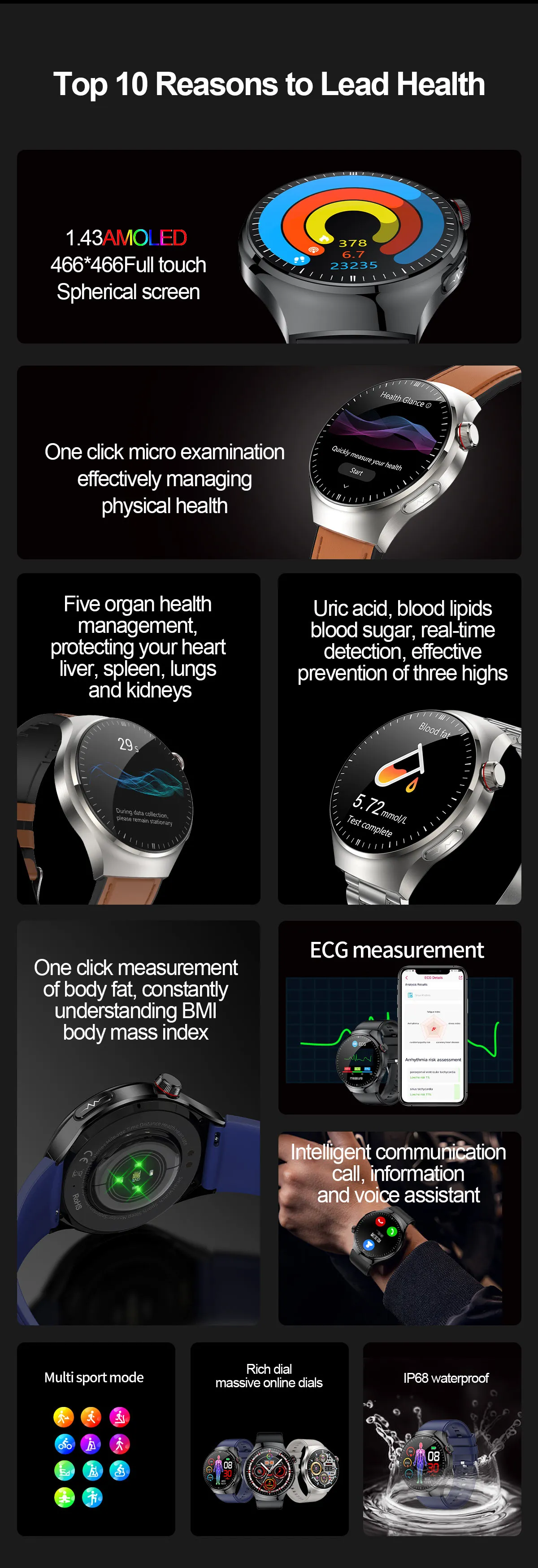 ECG Health Smartwatch TK26