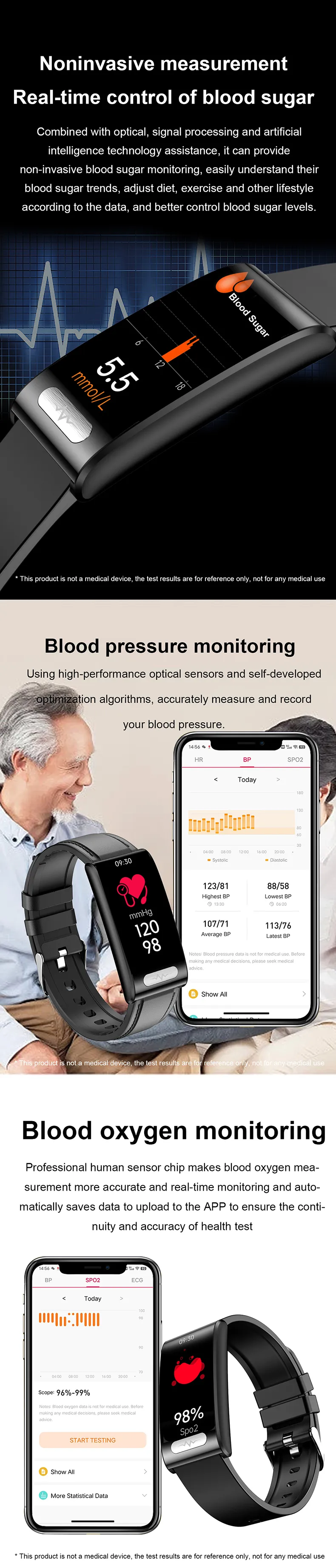 ECG Health Smartwatch TK70