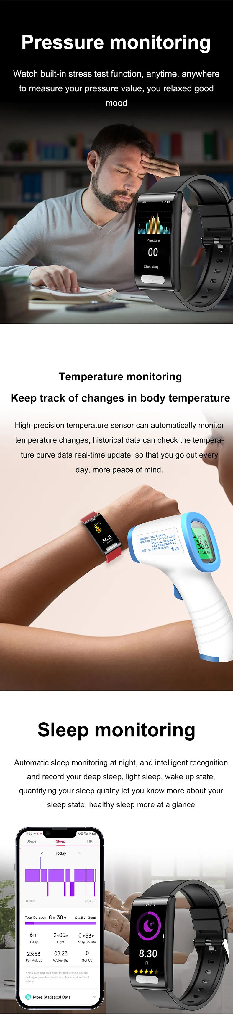 ECG Health Smartwatch TK70