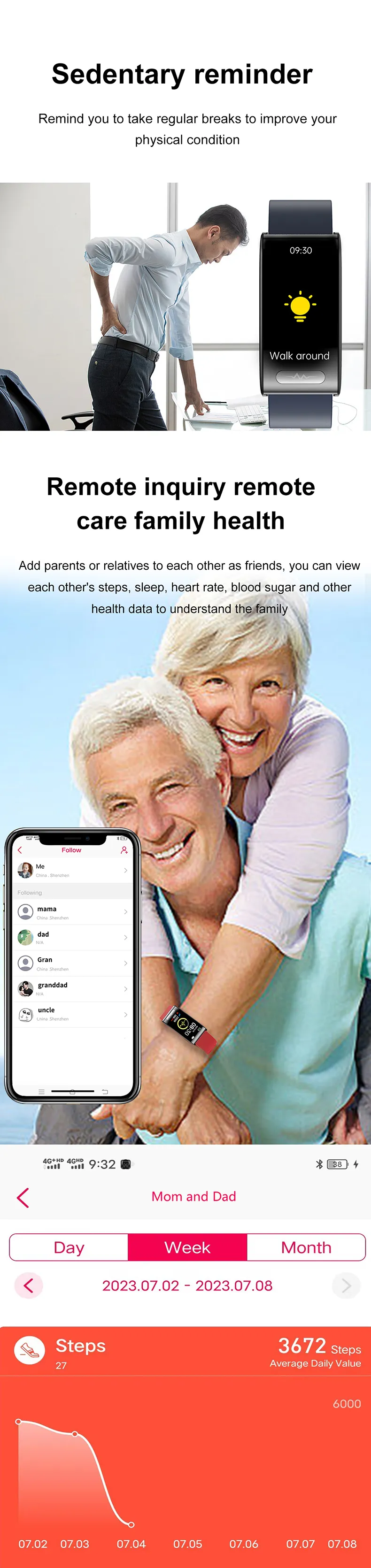 ECG Health Smartwatch TK70