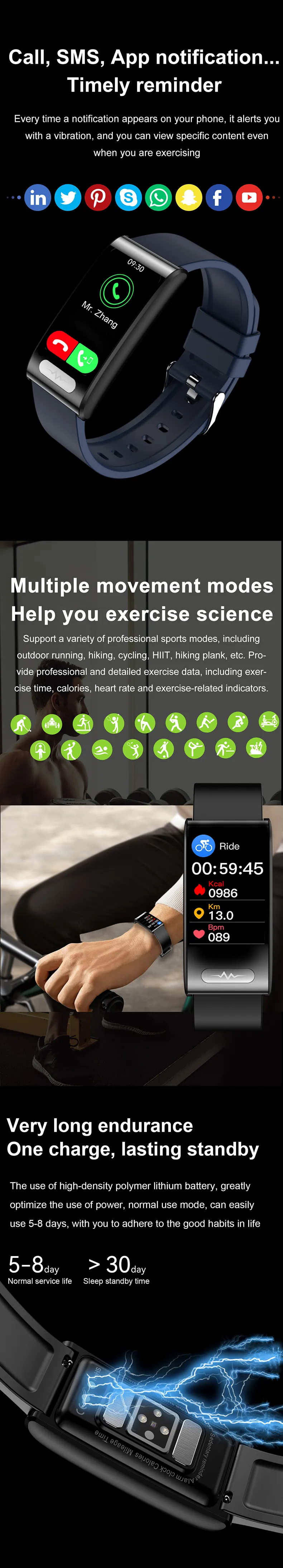 ECG Health Smartwatch TK70