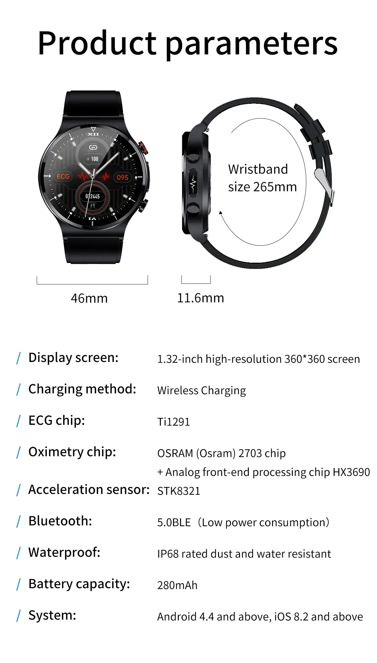 ECG Health Smartwatch E88