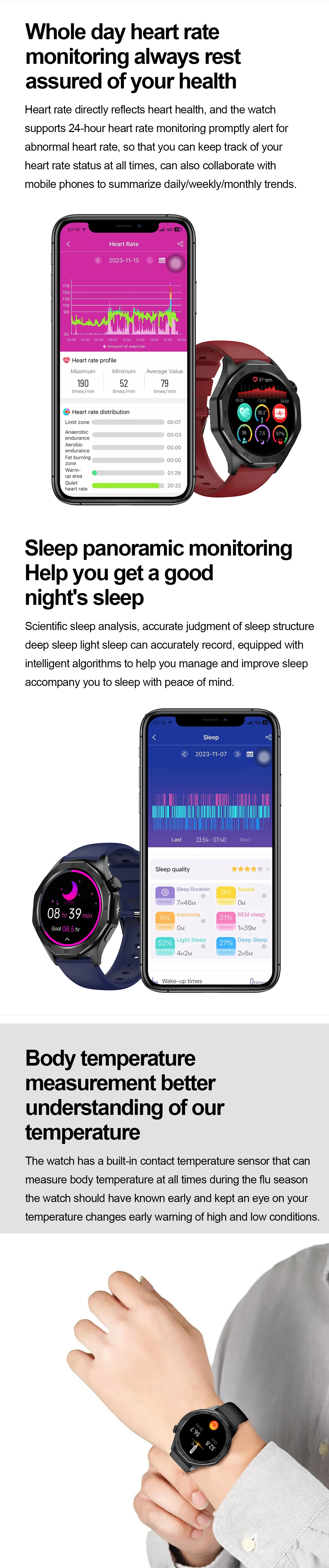 ECG Health Smartwatch ET480