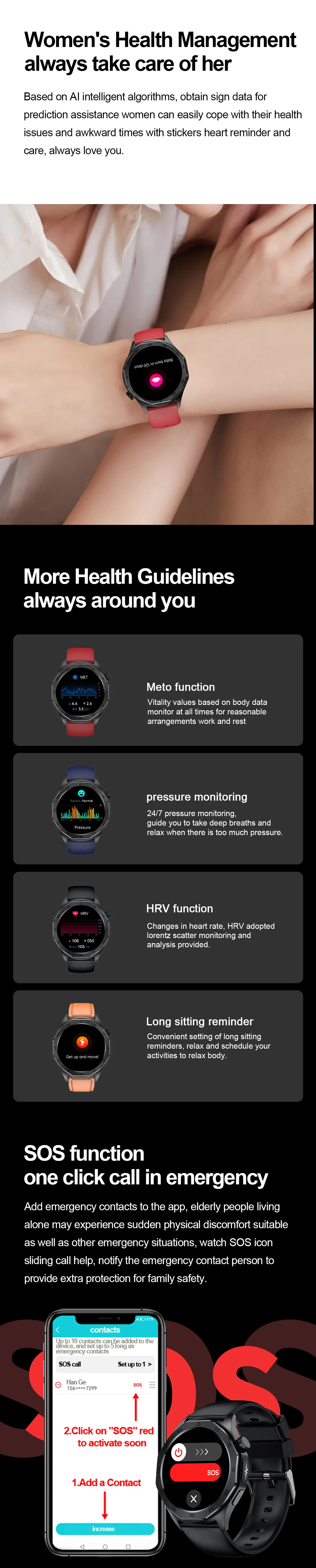 ECG Health Smartwatch ET480