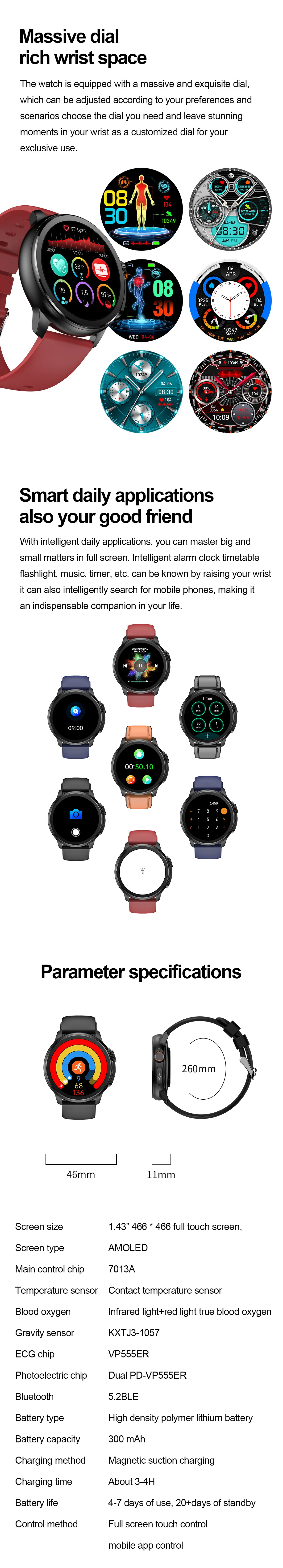 ECG Health Smartwatch ET481