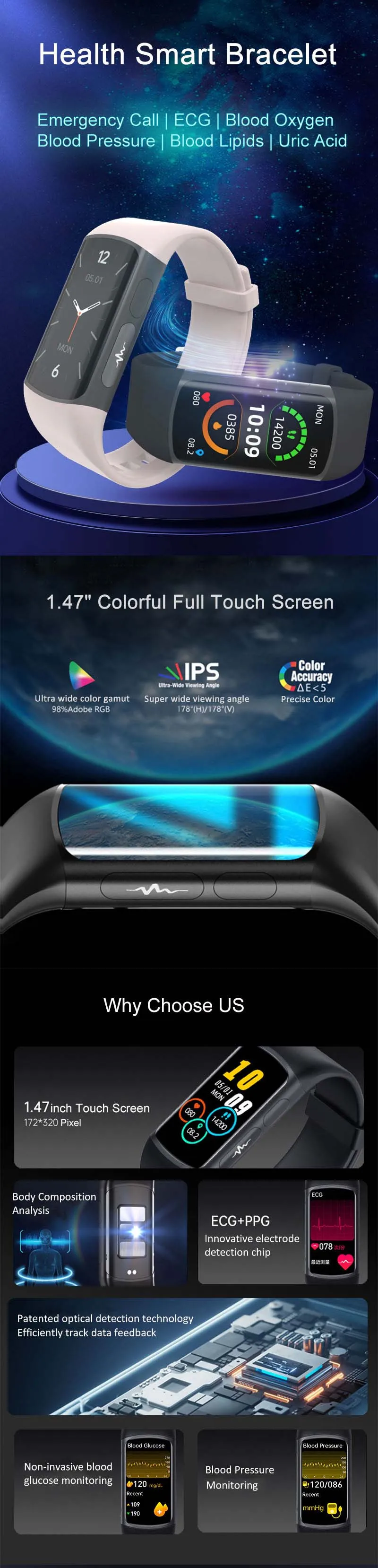 ECG Health Smartwatch H8