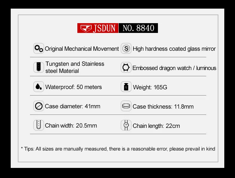 JSDUN Men's Watch 8840