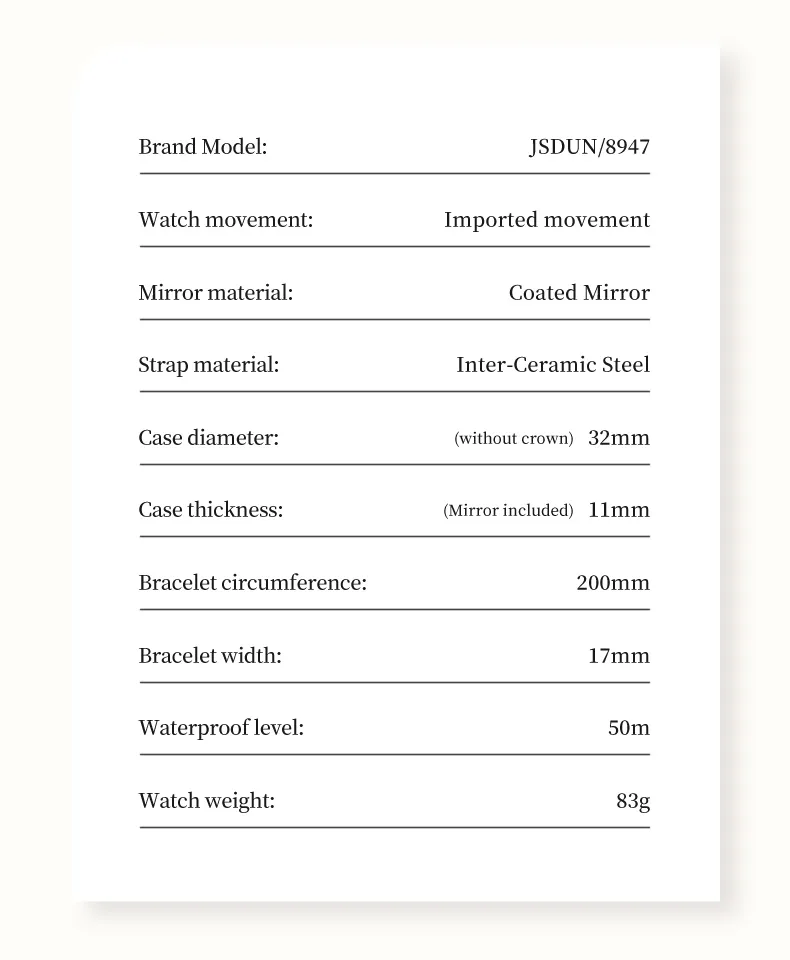 JSDUN Men's Watch 8947