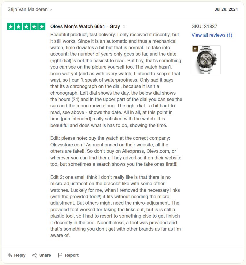 Olevs Men's Watch 6638