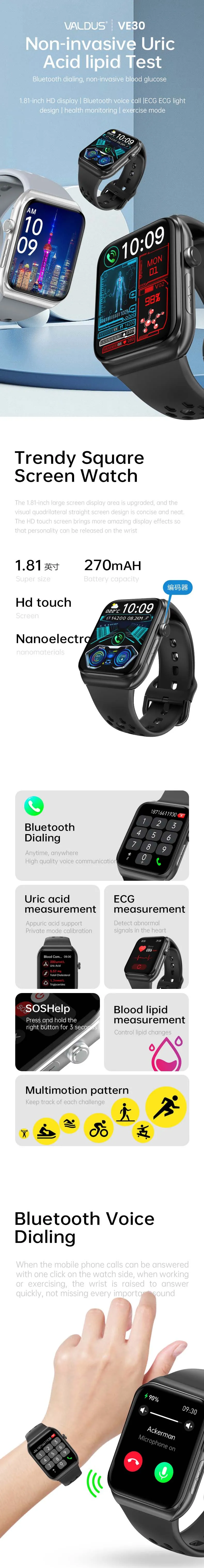 ECG Health Smartwatch VE30