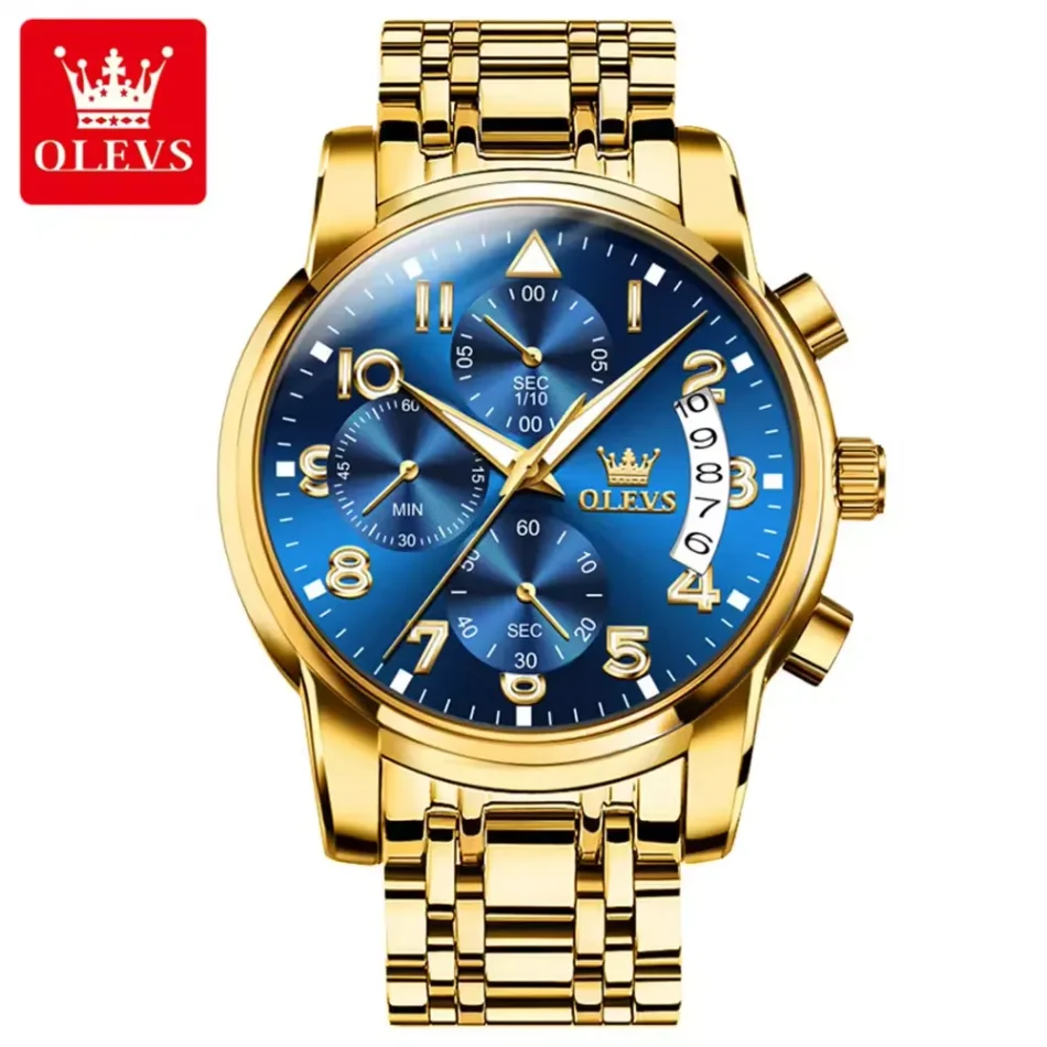 OLEVS Men's Watch 2879 | 41mm Quartz Watch • Luminous Hands