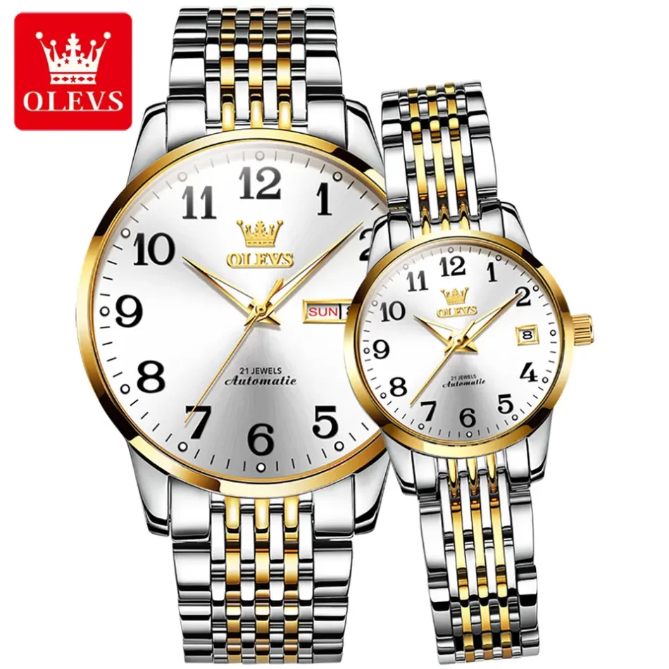 Olevs Couple Watch 6666 - Image 8