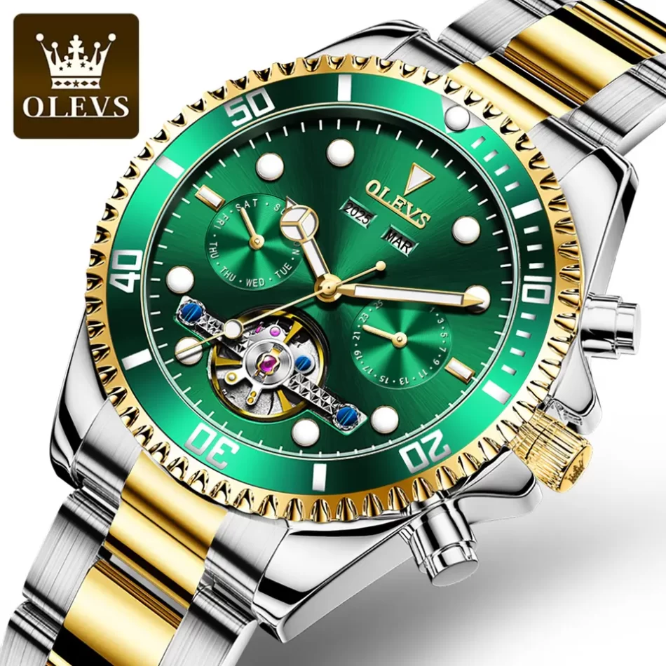 Olevs Men's Watch 6605 - Image 9