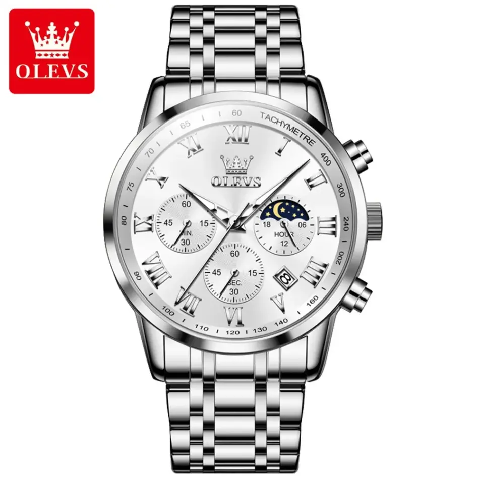 Olevs Men's Watch 5529S - Image 9