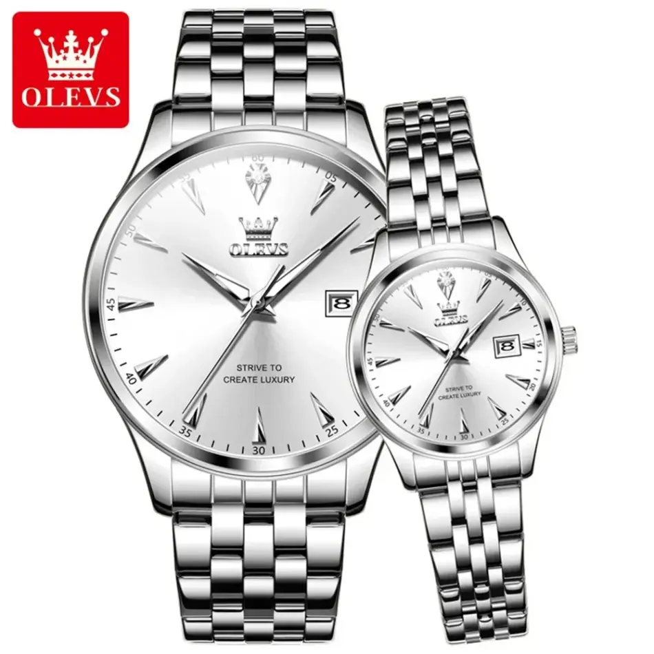 Olevs Couple Watch 5598 - Image 4