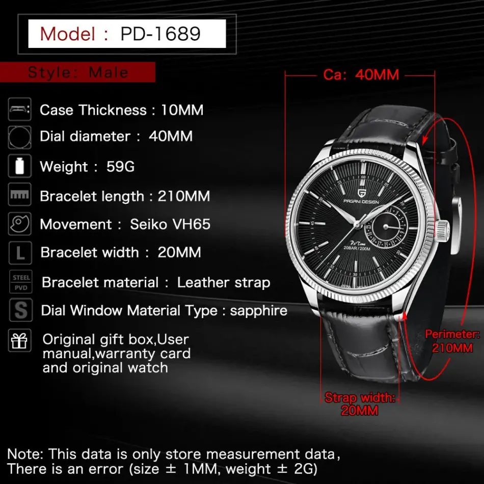 Pagani Design Men’s Watch 1689 - Image 2