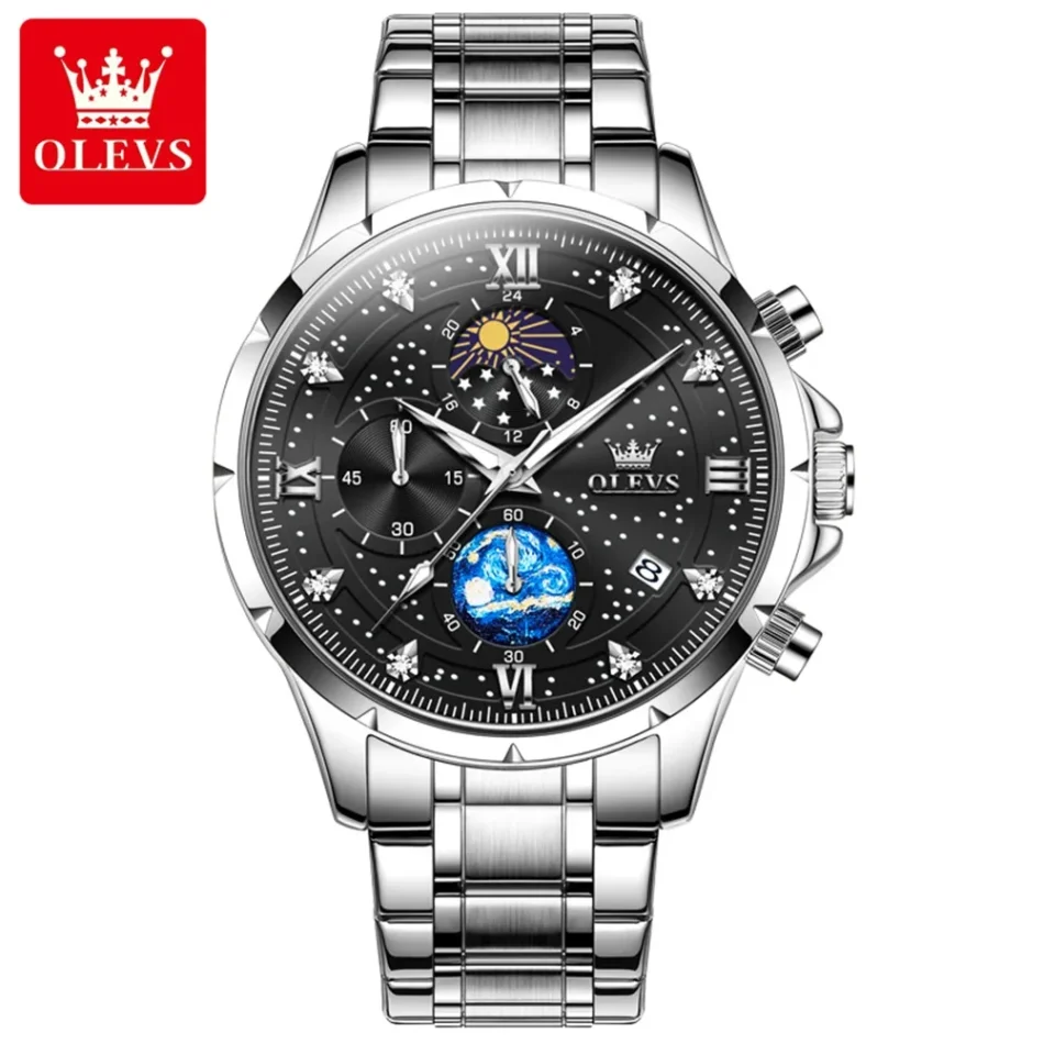 Olevs Men's Watch 9807 - Image 10