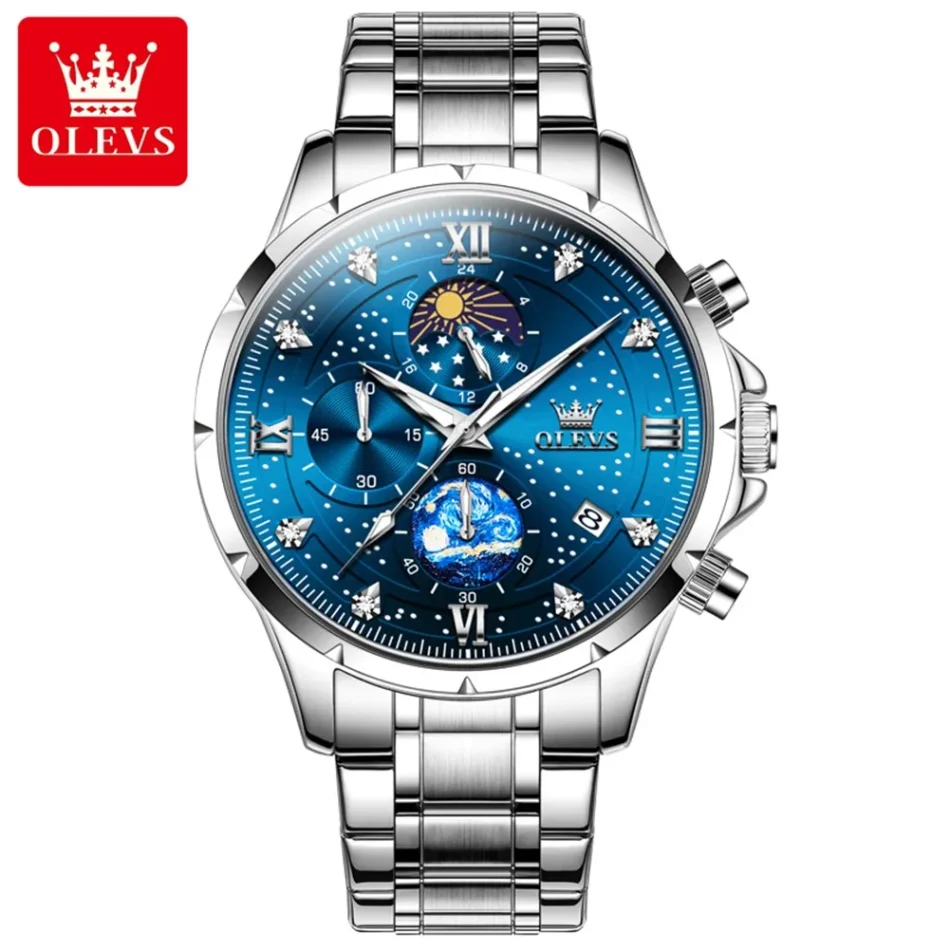 Olevs Men's Watch 9807 - Image 11