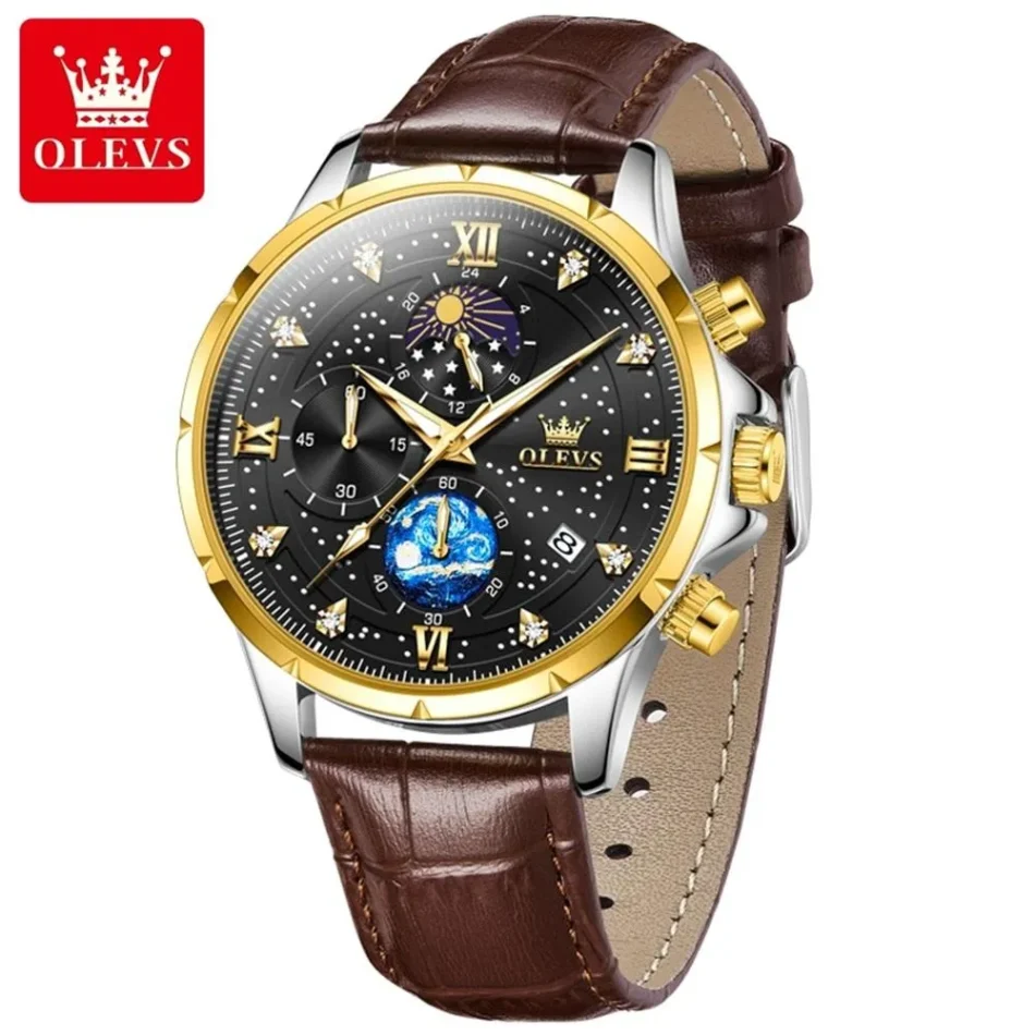 Olevs Men's Watch 9807 - Image 2