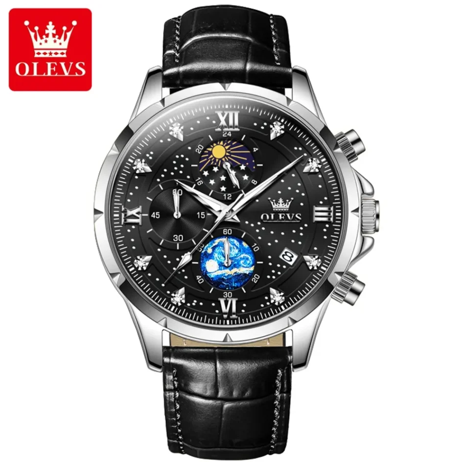 Olevs Men's Watch 9807 - Image 6