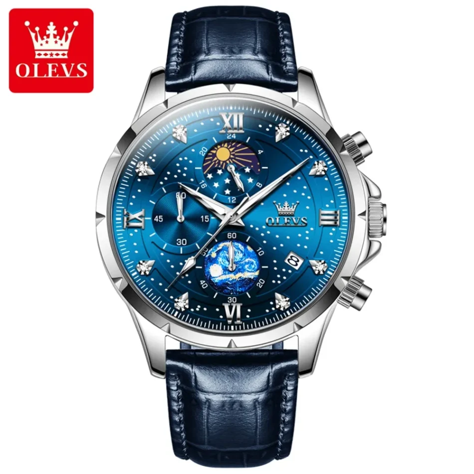 Olevs Men's Watch 9807 - Image 7