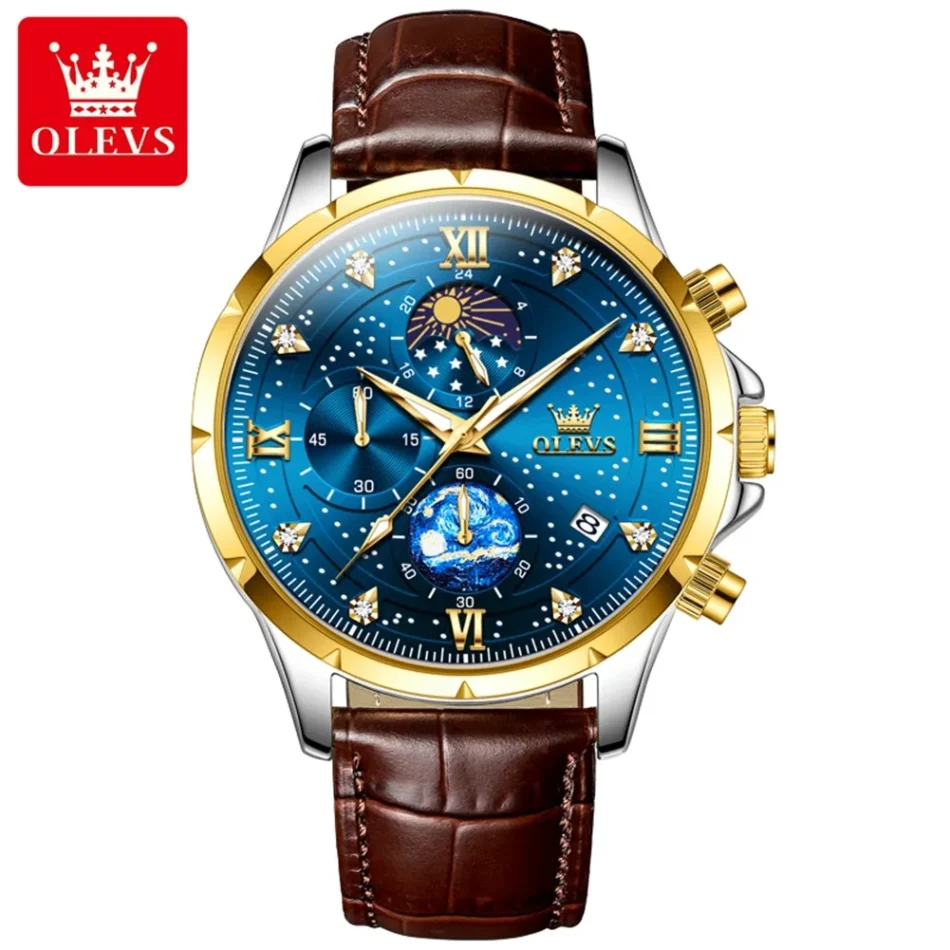 Olevs Men's Watch 9807 - Image 9