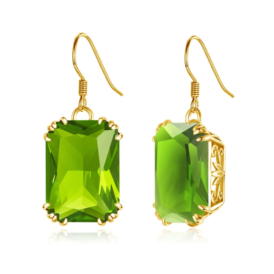 Square Synthetic Stone Drop Earrings - Image 10