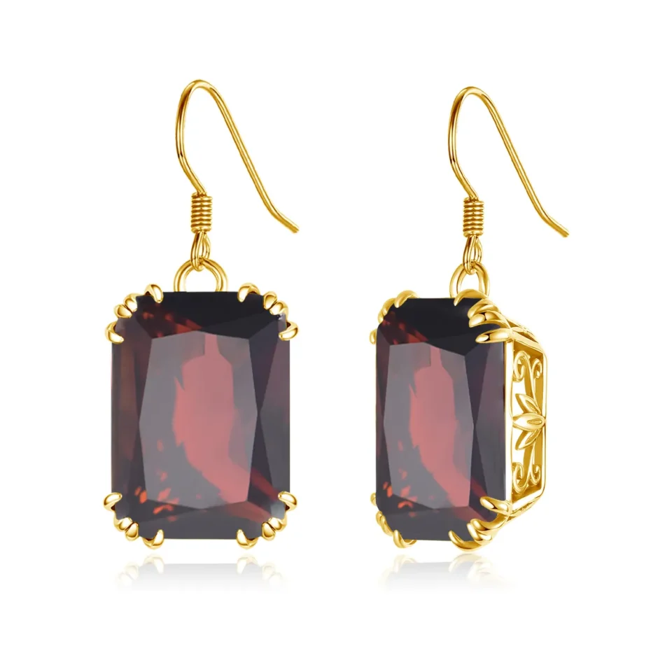 Square Synthetic Stone Drop Earrings - Image 15