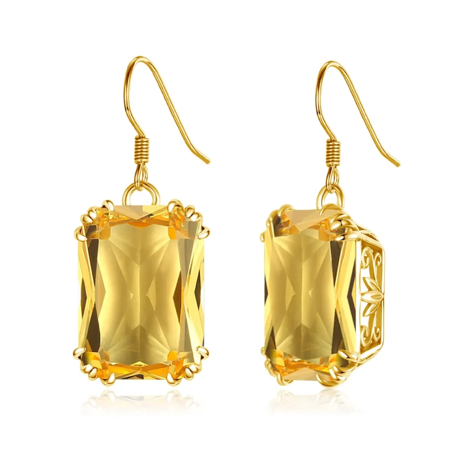 Square Synthetic Stone Drop Earrings - Image 18